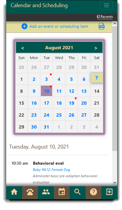 Calendar and scheduling